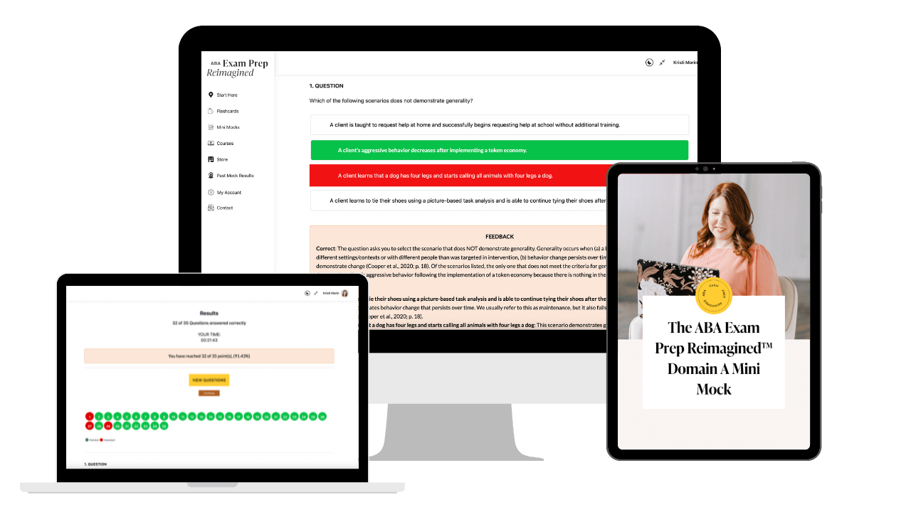 Computer icon showing a page of the mock exam